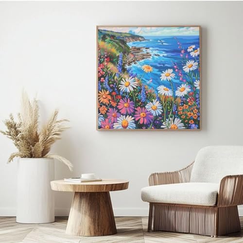 Malen-nach-Zahlen-Set für Erwachsene, Malen nach Zahlen, Gänseblümchen, Acryl, Malen nach Zahlen für Erwachsene/Anfänger, Ölgemälde, Basteln für Heimdekoration, 35 x 35 cm, mit gerahmtem Rahmen, Motiv Malen-nach-Zahlen-Set für Erwachsene, Malen nach Zahlen, Gänseblümchen, Acryl, Malen nach Zahlen für Erwachsene/Anfänger, Ölgemälde, Basteln für Heimdekoration, 35 x 35 cm, mit gerahmtem Rahmen, Motiv von Yyafeenng