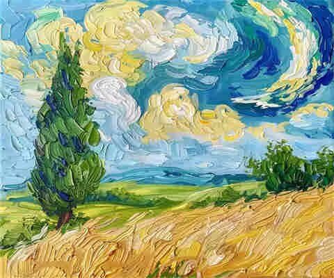 Malen-nach-Zahlen-Set für Erwachsene, Malen nach Zahlen, Weizenfeld, Acryl, Farbe nach Zahlen für Anfänger, Ölgemälde, Basteln für Heimdekoration, 90 x 70 cm, ohne Rahmen) MK168 von Yyafeenng