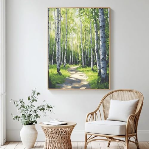 Malen-nach-Zahlen-Set für Erwachsene, Malen-nach-Zahlen-Baum, Acrylfarbe nach Zahlen für Erwachsene/Anfänger, Ölgemälde, Basteln für Heimdekoration, 40 x 50 cm, ohne Rahmen) MK453 von Yyafeenng