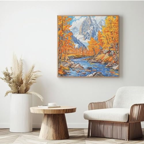 Malen-nach-Zahlen-Set für Erwachsene, Malen nach Zahlen Fluss, Acryl, Malen nach Zahlen für Erwachsene/Anfänger, Ölgemälde, Basteln für Heimdekoration, 30 x 30 cm, mit Rahmen, MK76 Malen-nach-Zahlen-Set für Erwachsene, Malen nach Zahlen Fluss, Acryl, Malen nach Zahlen für Erwachsene/Anfänger, Ölgemälde, Basteln für Heimdekoration, 30 x 30 cm, mit Rahmen, MK76 von Yyafeenng
