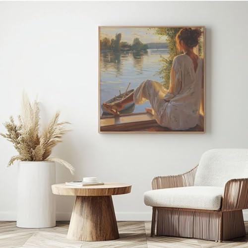 Malen-nach-Zahlen-Set für Erwachsene, Malen nach Zahlen Fluss, Acryl, Malen nach Zahlen für Erwachsene/Anfänger, Ölgemälde, Basteln für Heimdekoration, 35 x 35 cm, mit gerahmtem Rahmen, 35 x 35 cm Malen-nach-Zahlen-Set für Erwachsene, Malen nach Zahlen Fluss, Acryl, Malen nach Zahlen für Erwachsene/Anfänger, Ölgemälde, Basteln für Heimdekoration, 35 x 35 cm, mit gerahmtem Rahmen, 35 x 35 cm von Yyafeenng