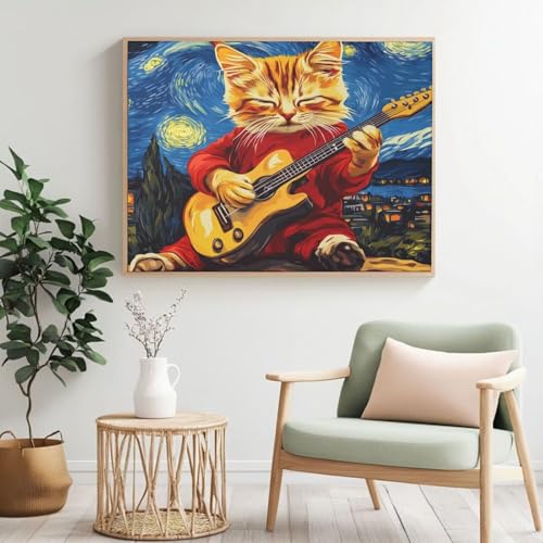 Malen-nach-Zahlen-Set für Erwachsene, Malen nach Zahlen Gitarre, Acryl, Farbe nach Zahlen für Erwachsene/Anfänger, Ölgemälde, Basteln für Heimdekoration, 120 x 90 cm, ohne Rahmen) MK368 von Yyafeenng