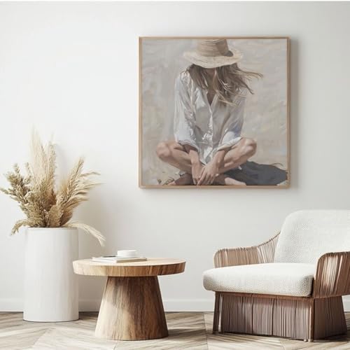 Malen-nach-Zahlen-Set für Erwachsene, Malen-nach-Zahlen-Hut, einfaches Malen nach Zahlen aus Acryl für Erwachsene/Anfänger, Ölgemälde, Kunsthandwerk für Zuhause, Wanddekoration – (25 x 25 cm, mit Malen-nach-Zahlen-Set für Erwachsene, Malen-nach-Zahlen-Hut, einfaches Malen nach Zahlen aus Acryl für Erwachsene/Anfänger, Ölgemälde, Kunsthandwerk für Zuhause, Wanddekoration – (25 x 25 cm, mit von Yyafeenng