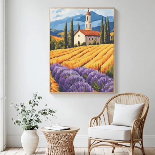 Malen-nach-Zahlen-Set für Erwachsene, Malen-nach-Zahlen-Landschaft, Acryl, Farbe nach Zahlen für Erwachsene/Anfänger, Ölgemälde, Basteln für Heimdekoration, 50 x 70 cm, ohne Rahmen) MK359 von Yyafeenng