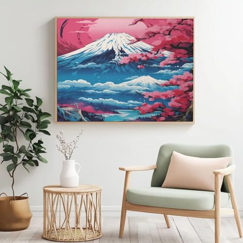Malen-nach-Zahlen-Set für Erwachsene, Malen-nach-Zahlen-Landschaft, Acrylfarbe nach Zahlen für Anfänger, Ölgemälde, Basteln für Heimdekoration, 60 x 40 cm, ohne Rahmen) MK257 von Yyafeenng