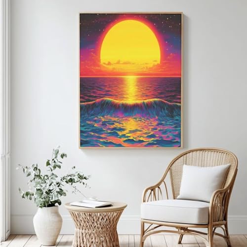 Malen-nach-Zahlen-Set für Erwachsene, Malen-nach-Zahlen-Landschaft, Acrylfarbe nach Zahlen für Anfänger, Ölgemälde, Basteln für Heimdekoration, 80 x 100 cm, ohne Rahmen) MK470 von Yyafeenng