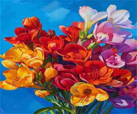 Malen-nach-Zahlen-Set für Erwachsene, Malen-nach-Zahlen-Set mit Blume, Acryl, Farbe nach Zahlen für Erwachsene/Anfänger, Ölgemälde, Basteln für Heimdekoration, 90 x 60 cm, ohne Rahmen) MK203 von Yyafeenng