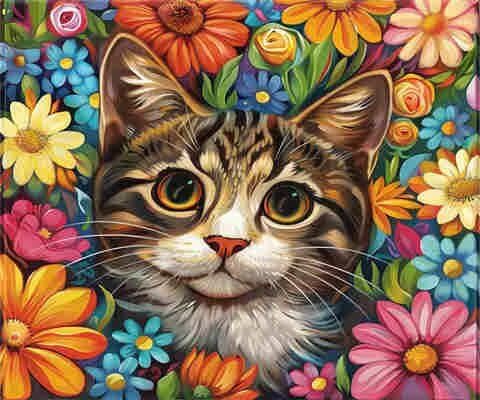 Malen-nach-Zahlen-Set für Erwachsene, Malen-nach-Zahlen-Set mit Blumen, Katze, Acryl, Farbe nach Zahlen für Erwachsene/Anfänger, Ölgemälde, Basteln für Heimdekoration, Wanddekoration – (100 x 70 cm Malen-nach-Zahlen-Set für Erwachsene, Malen-nach-Zahlen-Set mit Blumen, Katze, Acryl, Farbe nach Zahlen für Erwachsene/Anfänger, Ölgemälde, Basteln für Heimdekoration, Wanddekoration – (100 x 70 cm von Yyafeenng