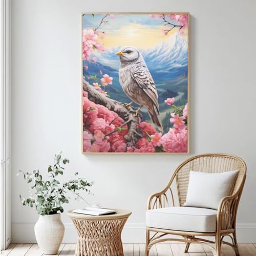 Malen-nach-Zahlen-Set für Erwachsene, Malen-nach-Zahlen-Set mit Vogelmotiv, Acrylfarbe nach Zahlen für Anfänger, Ölgemälde, Basteln für Heimdekoration, 100 x 150 cm, ohne Rahmen) MK254 von Yyafeenng
