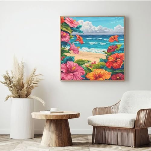 Malen-nach-Zahlen-Set für Erwachsene, Malen nach Zahlen am Strand, Acryl, Malen nach Zahlen für Erwachsene/Anfänger, Ölgemälde, Basteln für Heimdekoration, 35 x 35 cm, mit Rahmen, MK78 Malen-nach-Zahlen-Set für Erwachsene, Malen nach Zahlen am Strand, Acryl, Malen nach Zahlen für Erwachsene/Anfänger, Ölgemälde, Basteln für Heimdekoration, 35 x 35 cm, mit Rahmen, MK78 von Yyafeenng