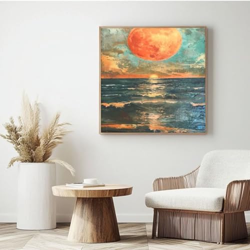 Malen-nach-Zahlen-Set für Erwachsene, Malen nach Zahlen zum Selbermachen, Motiv: Meer, Acrylfarbe nach Zahlen für Erwachsene/Anfänger, Ölgemälde, Kunsthandwerk für Zuhause, Wanddekoration – (25 x 25 Malen-nach-Zahlen-Set für Erwachsene, Malen nach Zahlen zum Selbermachen, Motiv: Meer, Acrylfarbe nach Zahlen für Erwachsene/Anfänger, Ölgemälde, Kunsthandwerk für Zuhause, Wanddekoration – (25 x 25 von Yyafeenng