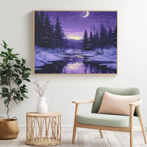 Malen-nach-Zahlen-Set für Erwachsene, Malen nach Zahlen zum Selbermachen, Wald, Acrylfarbe nach Zahlen für Anfänger, Ölgemälde, Basteln für Zuhause, Wanddekoration – (120 x 80 cm, ohne Rahmen) MK423 von Yyafeenng