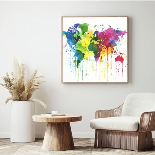 Malen-nach-Zahlen-Set für Erwachsene, Malen-nach-Zahlenkarte, Acryl, Malen nach Zahlen für Erwachsene/Anfänger, Ölgemälde, Basteln für Heimdekoration, Wanddekoration – (35 x 35 cm, mit Rahmen) MK138 von Yyafeenng