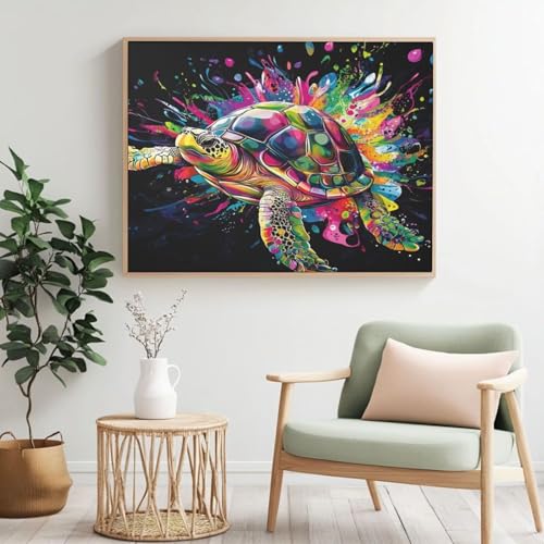 Malen nach Zahlen Set für Erwachsene, Schildkröte, Malen nach Zahlen für Anfänger, Acryl-Peinture a Numero mit 6 Pinseln, DIY-Ölgemälde, Kunsthandwerk für Wanddekoration (100 x 80 cm, rahmenlos) MK320 Malen nach Zahlen Set für Erwachsene, Schildkröte, Malen nach Zahlen für Anfänger, Acryl-Peinture a Numero mit 6 Pinseln, DIY-Ölgemälde, Kunsthandwerk für Wanddekoration (100 x 80 cm, rahmenlos) MK320 von Yyafeenng