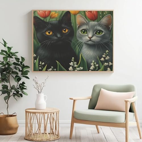 Malen nach Zahlen Set für Erwachsene, Tulpe, Katze, Malen nach Zahlen für Anfänger, Acryl Peinture a Numero mit 6 Pinseln, DIY-Ölgemälde Kunsthandwerk für Wanddekoration – (100 x 80 cm, rahmenlos Malen nach Zahlen Set für Erwachsene, Tulpe, Katze, Malen nach Zahlen für Anfänger, Acryl Peinture a Numero mit 6 Pinseln, DIY-Ölgemälde Kunsthandwerk für Wanddekoration – (100 x 80 cm, rahmenlos von Yyafeenng