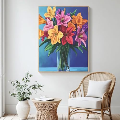 Malen-nach-Zahlen-Set mit Blumenmotiv für Erwachsene, DIY Malen nach Zahlen, Vase, Acrylfarbe nach Zahlen für Erwachsene/Anfänger, Ölgemälde, Basteln für Zuhause, Wanddekoration – (100 x 150 cm, ohne Malen-nach-Zahlen-Set mit Blumenmotiv für Erwachsene, DIY Malen nach Zahlen, Vase, Acrylfarbe nach Zahlen für Erwachsene/Anfänger, Ölgemälde, Basteln für Zuhause, Wanddekoration – (100 x 150 cm, ohne von Yyafeenng
