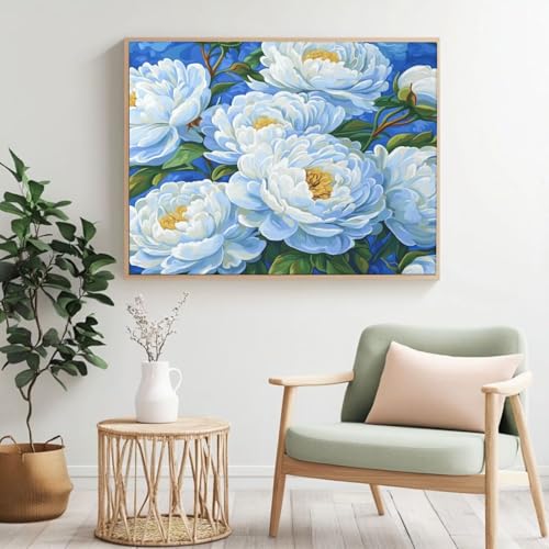 Malen nach Zahlen für Erwachsene, Blume, Pfingstrose, Malen nach Zahlen für Anfänger, Acryl-Peinture a Numero mit 6 Pinseln, DIY-Ölgemälde, Kunsthandwerk für Wanddekoration – (90 x 70 cm, rahmenlos Malen nach Zahlen für Erwachsene, Blume, Pfingstrose, Malen nach Zahlen für Anfänger, Acryl-Peinture a Numero mit 6 Pinseln, DIY-Ölgemälde, Kunsthandwerk für Wanddekoration – (90 x 70 cm, rahmenlos von Yyafeenng
