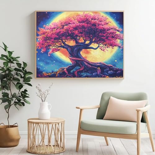 Malen nach Zahlen für Erwachsene, Malen nach Zahlen Mond, Acryl Farbe nach Zahlen für Anfänger, Ölgemälde Handwerk für Heimdekoration, 120 x 90 cm, ohne Rahmen) MK422 von Yyafeenng
