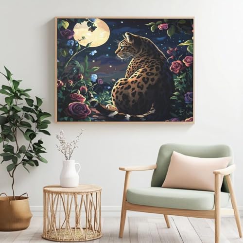 Malen nach Zahlen für Erwachsene, Malen nach Zahlen Mond, Acryl Farbe nach Zahlen für Erwachsene/Anfänger, Ölgemälde Handwerk für Wanddekoration – (120 x 90 cm, ohne Rahmen) MK402 von Yyafeenng