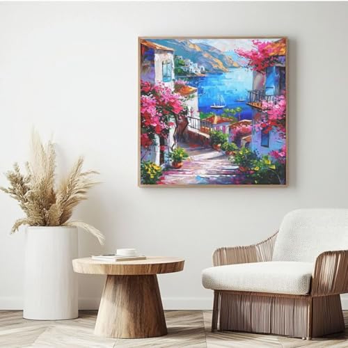 Malen nach Zahlen für Erwachsene, Malen nach Zahlen im Querformat, Acrylfarben nach Zahlen für Anfänger, Ölgemälde, Basteln für Heimdekoration, 30 x 30 cm, mit Rahmen, MK119 Malen nach Zahlen für Erwachsene, Malen nach Zahlen im Querformat, Acrylfarben nach Zahlen für Anfänger, Ölgemälde, Basteln für Heimdekoration, 30 x 30 cm, mit Rahmen, MK119 von Yyafeenng