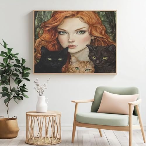 Malen nach Zahlen für Erwachsene, Motiv: Prinzessin, Katze, Malen nach Zahlen für Anfänger, Acryl Peinture a Numero mit 6 Pinseln, DIY-Ölgemälde Kunsthandwerk für Wanddekoration – (90 x 70 cm Malen nach Zahlen für Erwachsene, Motiv: Prinzessin, Katze, Malen nach Zahlen für Anfänger, Acryl Peinture a Numero mit 6 Pinseln, DIY-Ölgemälde Kunsthandwerk für Wanddekoration – (90 x 70 cm von Yyafeenng