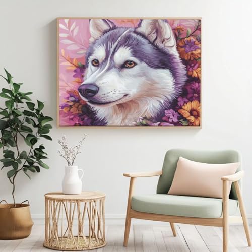 Malen nach Zahlen für Erwachsene, Motiv: Wolf, Hund, Malen nach Zahlen für Anfänger, Acryl-Peinture a Numero mit 6 Pinseln, DIY-Ölgemälde, Kunst-Bastelsets für Wanddekoration - (100 x 80 cm, rahmenlos Malen nach Zahlen für Erwachsene, Motiv: Wolf, Hund, Malen nach Zahlen für Anfänger, Acryl-Peinture a Numero mit 6 Pinseln, DIY-Ölgemälde, Kunst-Bastelsets für Wanddekoration - (100 x 80 cm, rahmenlos von Yyafeenng