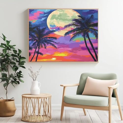 Moon MK406 Malen nach Zahlen für Erwachsene, DIY Malen nach Zahlen Landschaft, Acryl Farbe nach Zahlen für Anfänger, Ölgemälde, Basteln für Zuhause, Wanddekoration – (120 x 80 cm, ohne Rahmen) von Yyafeenng