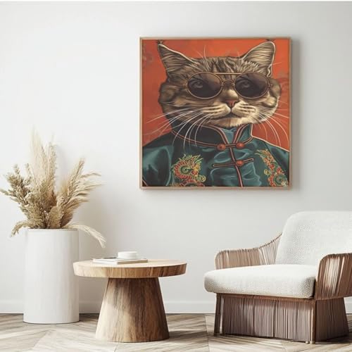 Niedliches Malen nach Zahlen-Set für Erwachsene, Malen nach Zahlen Katze, einfaches Malen nach Zahlen aus Acryl für Erwachsene/Anfänger, Ölgemälde, Basteln für Heimdekoration, Wanddekoration – (35 x von Yyafeenng