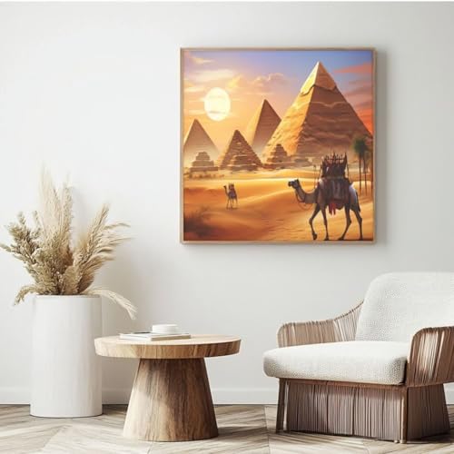 Pyramiden-Malen-nach-Zahlen-Set für Erwachsene, Malen nach Zahlen, Ägypten, Acryl, Malen nach Zahlen für Erwachsene/Anfänger, Ölgemälde, Basteln für Zuhause, Wanddekoration – (35 x 35 cm, mit Rahmen Pyramiden-Malen-nach-Zahlen-Set für Erwachsene, Malen nach Zahlen, Ägypten, Acryl, Malen nach Zahlen für Erwachsene/Anfänger, Ölgemälde, Basteln für Zuhause, Wanddekoration – (35 x 35 cm, mit Rahmen von Yyafeenng