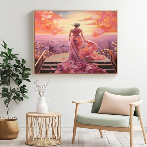 Queen MK253 Malen nach Zahlen für Erwachsene, DIY Malen nach Zahlen für Erwachsene/Anfänger, Ölgemälde, Basteln für Heimdekoration, 100 x 70 cm, ohne Rahmen) von Yyafeenng