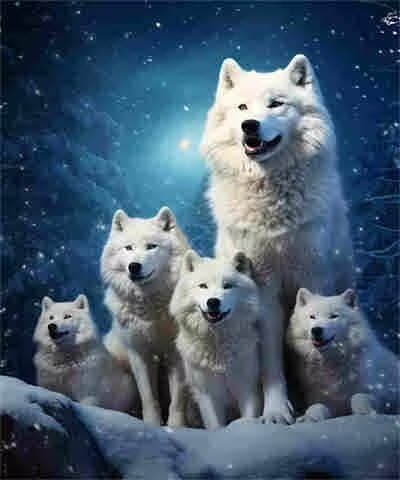 Wolfspaket, Malen nach Zahlen für Erwachsene, DIY Malen nach Zahlen Tier, Acryl Farbe nach Zahlen für Anfänger, Ölgemälde, Handwerk für Heimdekoration, Wanddekoration – (100 x 150 cm, ohne Rahmen von Yyafeenng