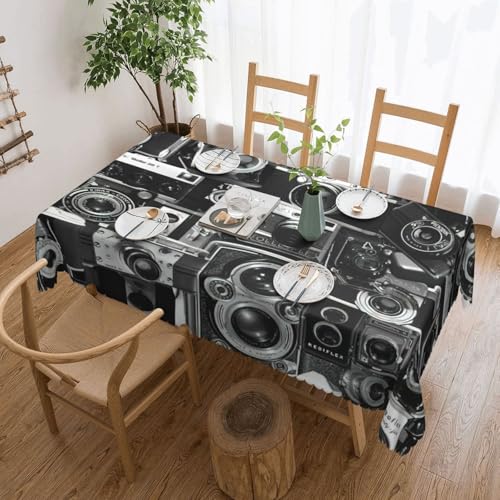 Yyoretp 183 x 137 cm, Retro-Cool-Kamera-Kollektion, Druck, rechteckige Spitze, wasserabweisend, abwischbar, Tischdecke für Küche, dekorativ Yyoretp 183 x 137 cm, Retro-Cool-Kamera-Kollektion, Druck, rechteckige Spitze, wasserabweisend, abwischbar, Tischdecke für Küche, dekorativ von Yyoretp