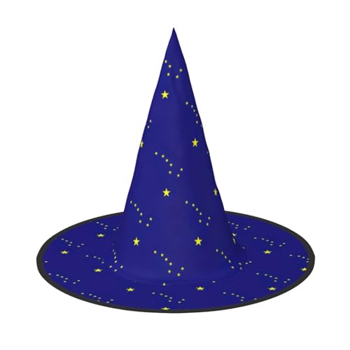 Yyoretp Alaska Staatsflagge Druck Halloween Kostüm Hexenhut Erwachsene Karneval Cosplay Party Kostüm Zubehör von Yyoretp