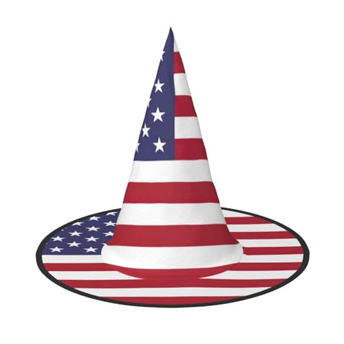 Yyoretp Amerikanische Flagge Druck Halloween Kostüm Hexenhut Erwachsene Karneval Cosplay Party Kostüm Zubehör von Yyoretp