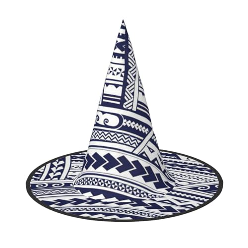 Yyoretp Blaues polynesisches Maori Tribal Muster Druck Halloween Kostüm Hexenhut Erwachsene Karneval Cosplay Party Kostüm Zubehör Yyoretp Blaues polynesisches Maori Tribal Muster Druck Halloween Kostüm Hexenhut Erwachsene Karneval Cosplay Party Kostüm Zubehör von Yyoretp