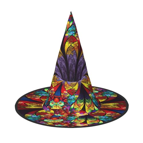 Yyoretp Blumen-Buntglas-Druck, Halloween-Kostüm, Hexenhut, Erwachsene, Karneval, Cosplay, Party, Kostümzubehör Yyoretp Blumen-Buntglas-Druck, Halloween-Kostüm, Hexenhut, Erwachsene, Karneval, Cosplay, Party, Kostümzubehör von Yyoretp
