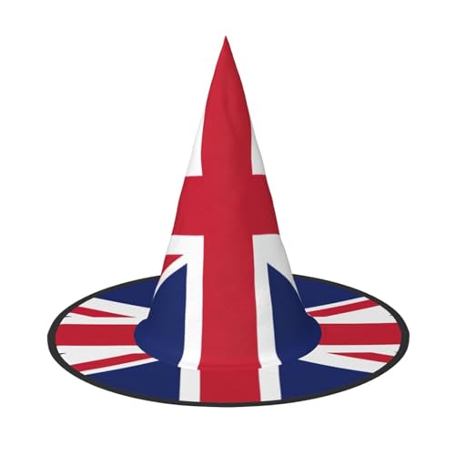 Yyoretp Britische Flagge Druck Halloween Kostüm Hexenhut Erwachsene Karneval Cosplay Party Kostüm Zubehör von Yyoretp