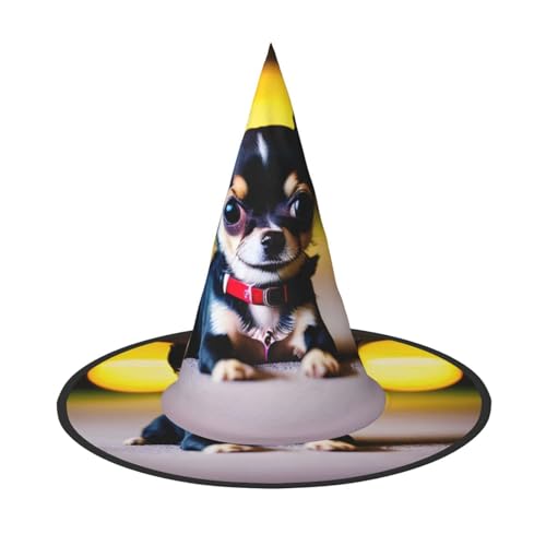 Yyoretp Chihuahua Hund Druck Halloween Kostüm Hexenhut Erwachsene Karneval Cosplay Party Kostüm Zubehör Yyoretp Chihuahua Hund Druck Halloween Kostüm Hexenhut Erwachsene Karneval Cosplay Party Kostüm Zubehör von Yyoretp