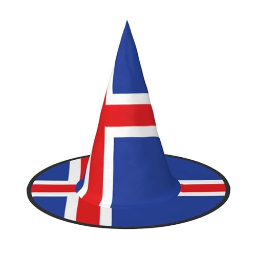Yyoretp Flagge Islands Druck Halloween Kostüm Hexenhut Erwachsene Karneval Cosplay Party Kostüm Zubehör von Yyoretp