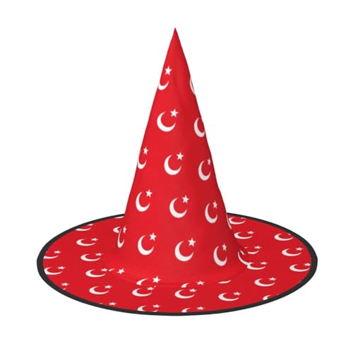 Yyoretp Flagge der Türkei Druck Halloween Kostüm Hexenhut Erwachsene Karneval Cosplay Party Kostüm Zubehör von Yyoretp