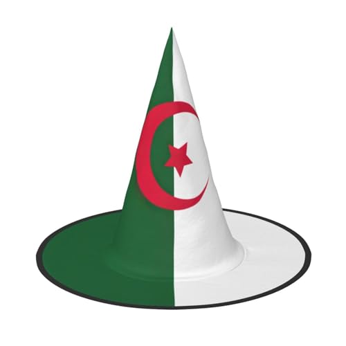 Yyoretp Flagge von Algerien Druck Halloween Kostüm Hexenhut Erwachsene Karneval Cosplay Party Kostüm Zubehör von Yyoretp