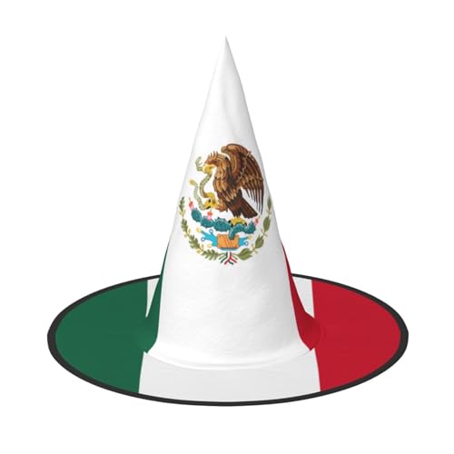 Yyoretp Flagge von Mexiko Druck Halloween Kostüm Hexenhut Erwachsene Karneval Cosplay Party Kostüm Zubehör von Yyoretp