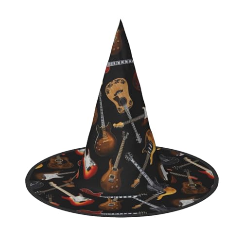 Yyoretp Gitarren Druck Halloween Kostüm Hexenhut Erwachsene Karneval Cosplay Party Kostüm Zubehör Yyoretp Gitarren Druck Halloween Kostüm Hexenhut Erwachsene Karneval Cosplay Party Kostüm Zubehör von Yyoretp