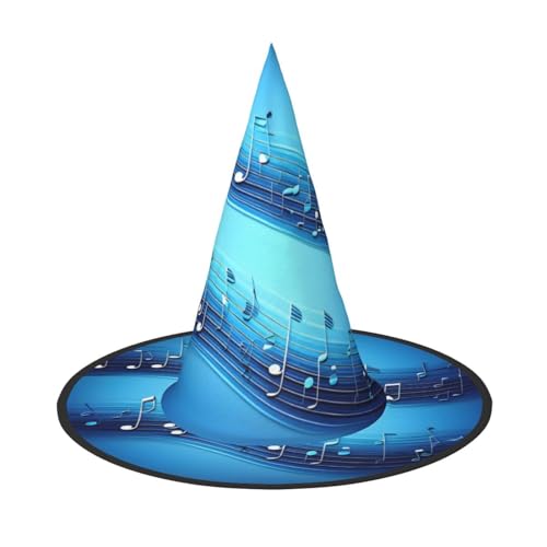 Yyoretp Himmelblaue Musiknoten Druck Halloween Kostüm Hexenhut Erwachsene Karneval Cosplay Party Kostüm Zubehör Yyoretp Himmelblaue Musiknoten Druck Halloween Kostüm Hexenhut Erwachsene Karneval Cosplay Party Kostüm Zubehör von Yyoretp