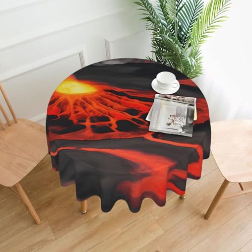 Yyoretp Kilauea Runde dekorative Tischdecke mit Vulkandruck, wasserabweisend, Tischdecke für Küche, Hochzeit, 152 cm Yyoretp Kilauea Runde dekorative Tischdecke mit Vulkandruck, wasserabweisend, Tischdecke für Küche, Hochzeit, 152 cm von Yyoretp