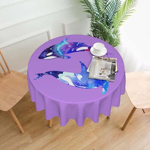 Yyoretp Orca Killer-Wal-Druck, runde dekorative Tischdecke, wasserabweisend, Tischdecke für Küche, Hochzeit, 152 cm Yyoretp Orca Killer-Wal-Druck, runde dekorative Tischdecke, wasserabweisend, Tischdecke für Küche, Hochzeit, 152 cm von Yyoretp