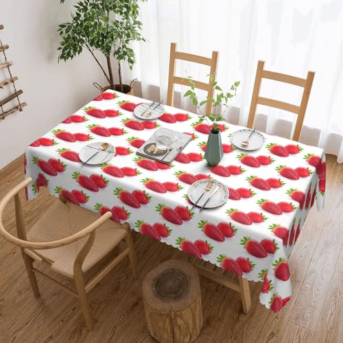 Yyoretp Rechteckige Tischdecke mit Erdbeermuster, 183 x 137 cm, Spitze, wasserabweisend, abwischbar, für Küche, dekorativ Yyoretp Rechteckige Tischdecke mit Erdbeermuster, 183 x 137 cm, Spitze, wasserabweisend, abwischbar, für Küche, dekorativ von Yyoretp