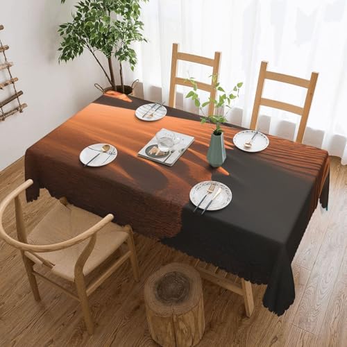 Yyoretp Rechteckige Tischdecke mit Sanddünen-Druck, wasserabweisend, abwischbar, für Küche, dekorativ, 183 x 137 cm von Yyoretp