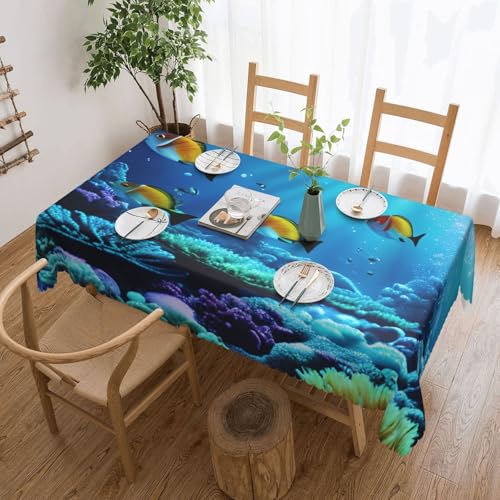 Yyoretp Rechteckige Tischdecke mit ruhiger Unterwasserlandschaft, bedruckt, wasserabweisend, abwischbar, für Küche, dekorativ, 183 x 137 cm Yyoretp Rechteckige Tischdecke mit ruhiger Unterwasserlandschaft, bedruckt, wasserabweisend, abwischbar, für Küche, dekorativ, 183 x 137 cm von Yyoretp