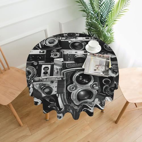 Yyoretp Runde dekorative Tischdecke, Retro-Kamera-Kollektion, bedruckt, wasserabweisend, Tischdecke für Küche, Hochzeit, 152 cm Yyoretp Runde dekorative Tischdecke, Retro-Kamera-Kollektion, bedruckt, wasserabweisend, Tischdecke für Küche, Hochzeit, 152 cm von Yyoretp